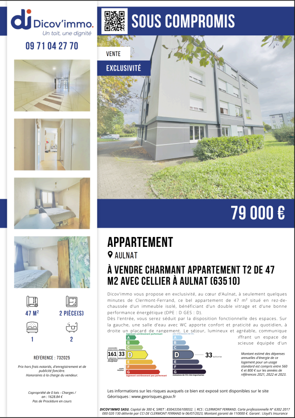 Offres de vente Appartement Aulnat 63510